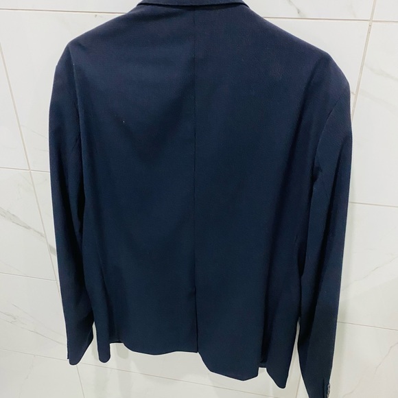 H&M Slim Fit Large Dark Blue Blazer - Picture 2 of 5